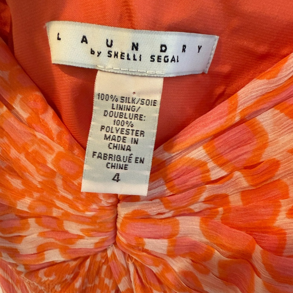 Laundry by Shelli Segal Elegant Orange and Pink Strapless Gown - Picture 6 of 9